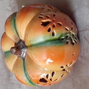 Flameless Porcelain Pumpkin Luminary